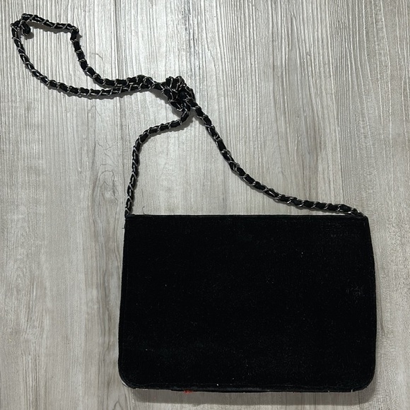 ZARA LIMITED EDITION EMBROIDERED VELVET BAG Crossbody chain bohemian gypsy bag - Picture 6 of 10